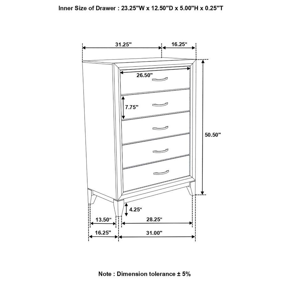 Watson - 5-Drawer Bedroom Chest - Gray Oak