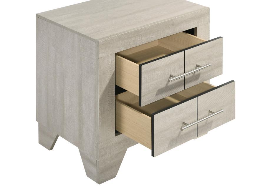Trenton - 2-Drawer Nightstand Bedside Table - Rustic Cream by Coaster Fine Furniture | Bel Furniture