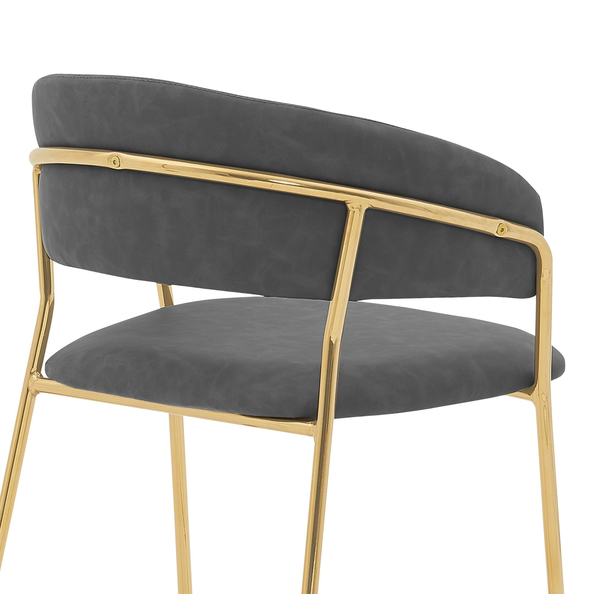 Low Back Counter Height Bar Chair - Gray / Gold