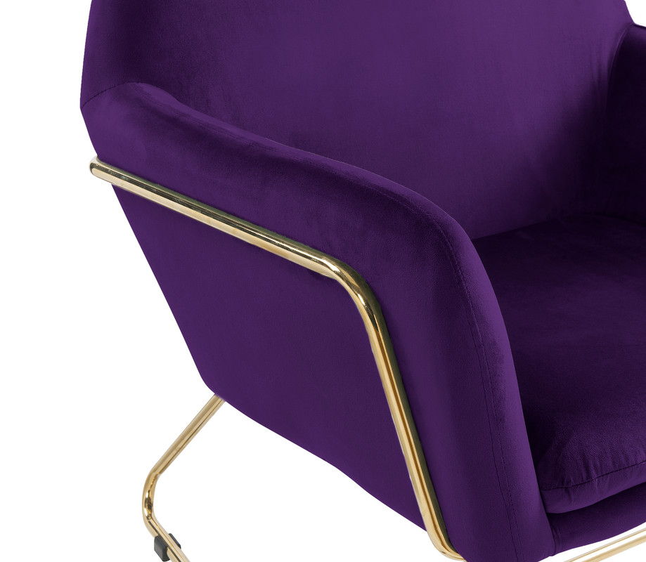 Keira - Velvet Accent Chair With Metal Base