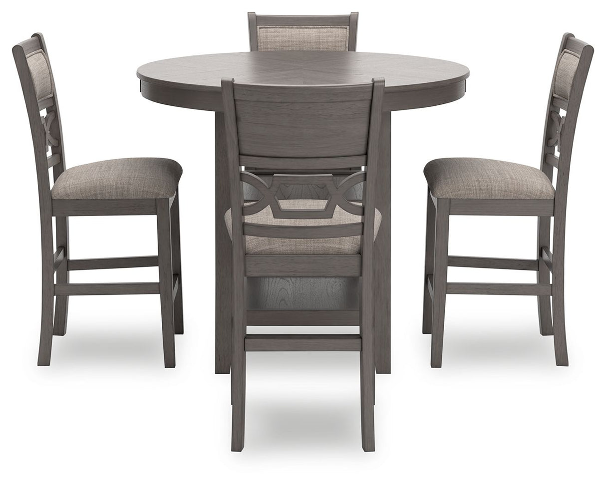Wrenning - Gray - Drm Counter Table Set (Set of 5) by Signature Design by Ashley® | Bel Furniture