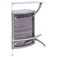 Dallas - 2-Shelf Curved Freestanding Home Bar Cabinet Gray by CoasterEssence | Bel Furniture
