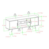 Mid-Century Modern 2 Door TV Stand With Glass Shelf by Walker Edison | Bel Furniture