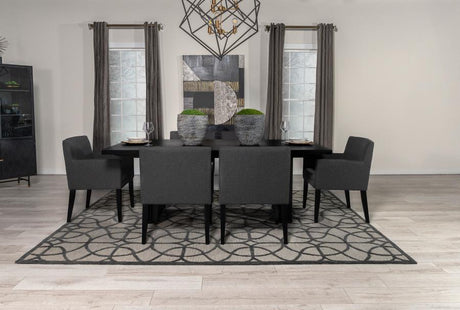 Catherine - Rectangular Dining Table Set Black 7 Pc. Table, 6 Chairs by Coaster Fine Furniture | Bel Furniture