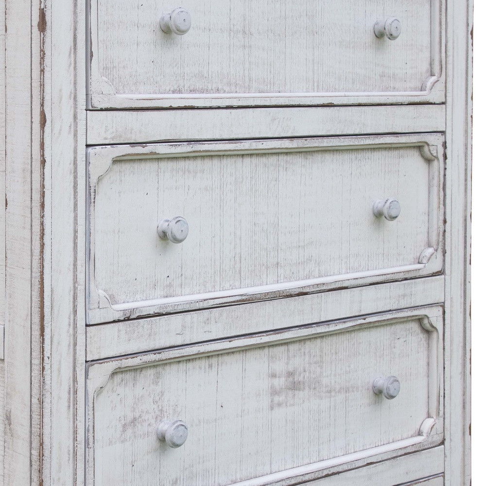 Solid Wood Four Drawer Chest - Antiqued White