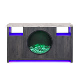 Nancy - Entertainment Unit With Bluetooth Speaker And LED Lighting - Gray