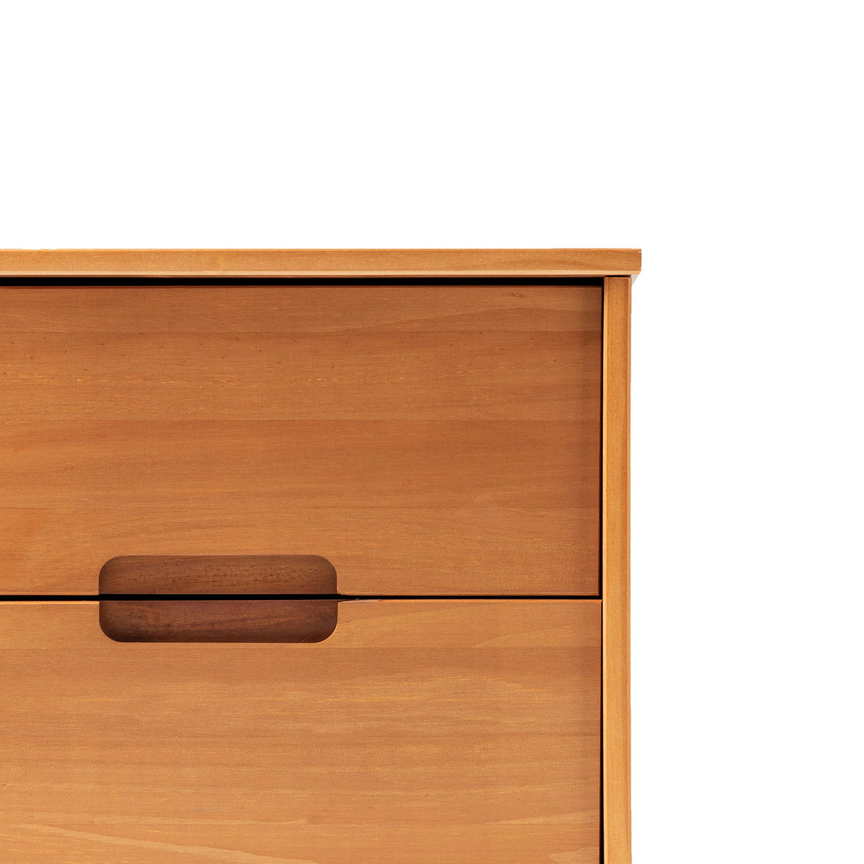 Mid-Century Modern 2 Drawer Solid Wood Nighstand With Cutout Handles by Walker Edison | Bel Furniture