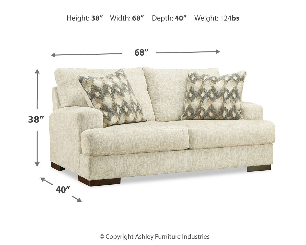 Caretti - Parchment - Loveseat