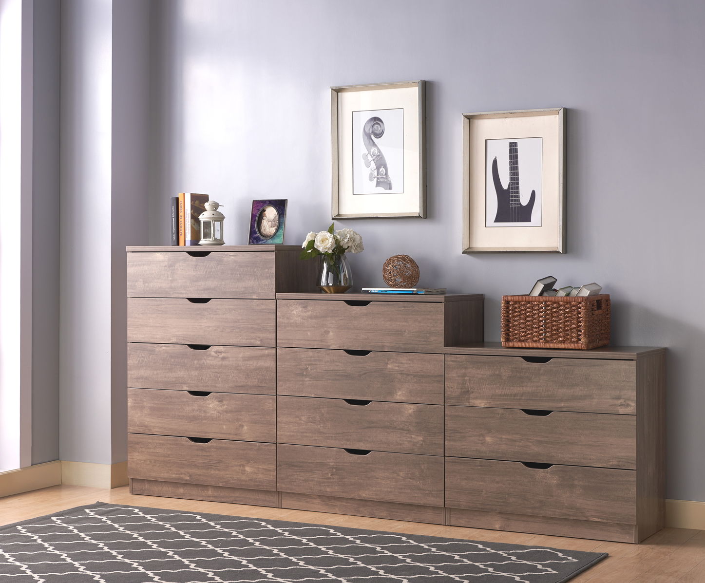 Functional 5 Drawer Chest - Hazelnut