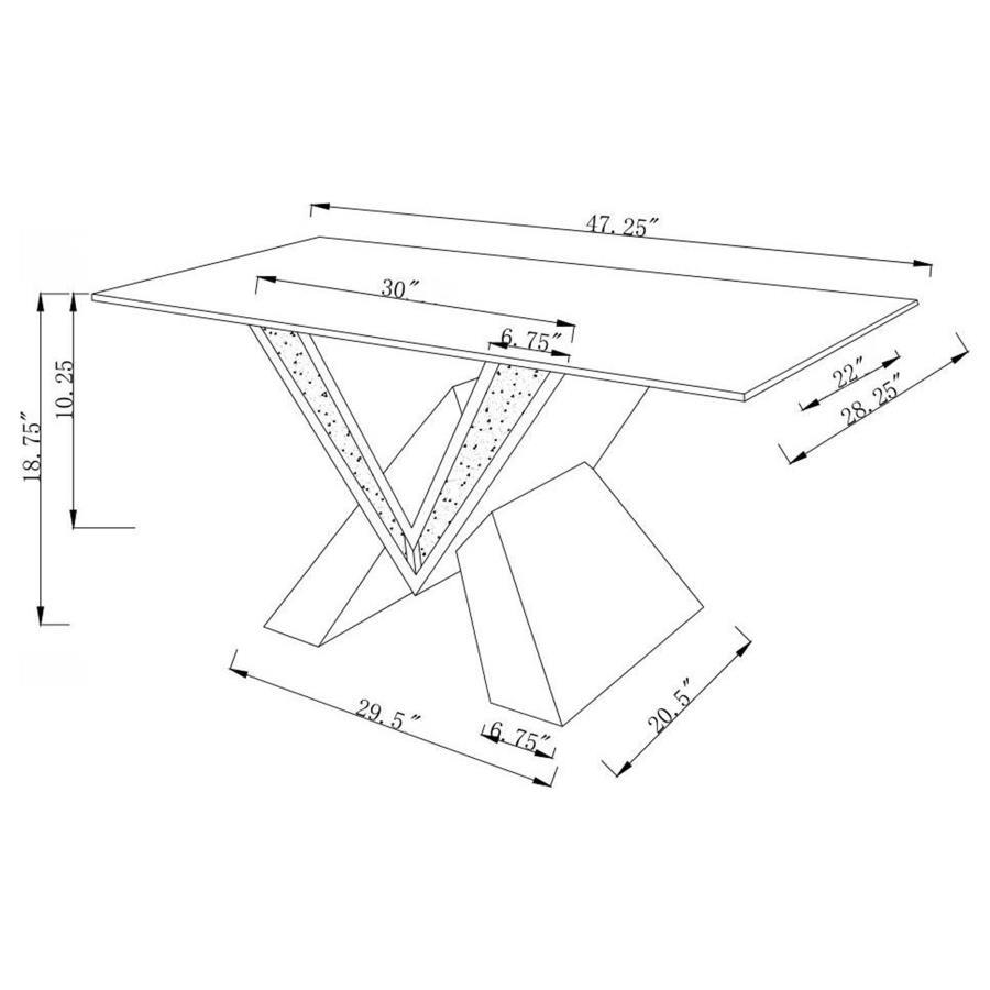 Taffeta - Glass Top Mirrored Acrylic Coffee Table - Silver