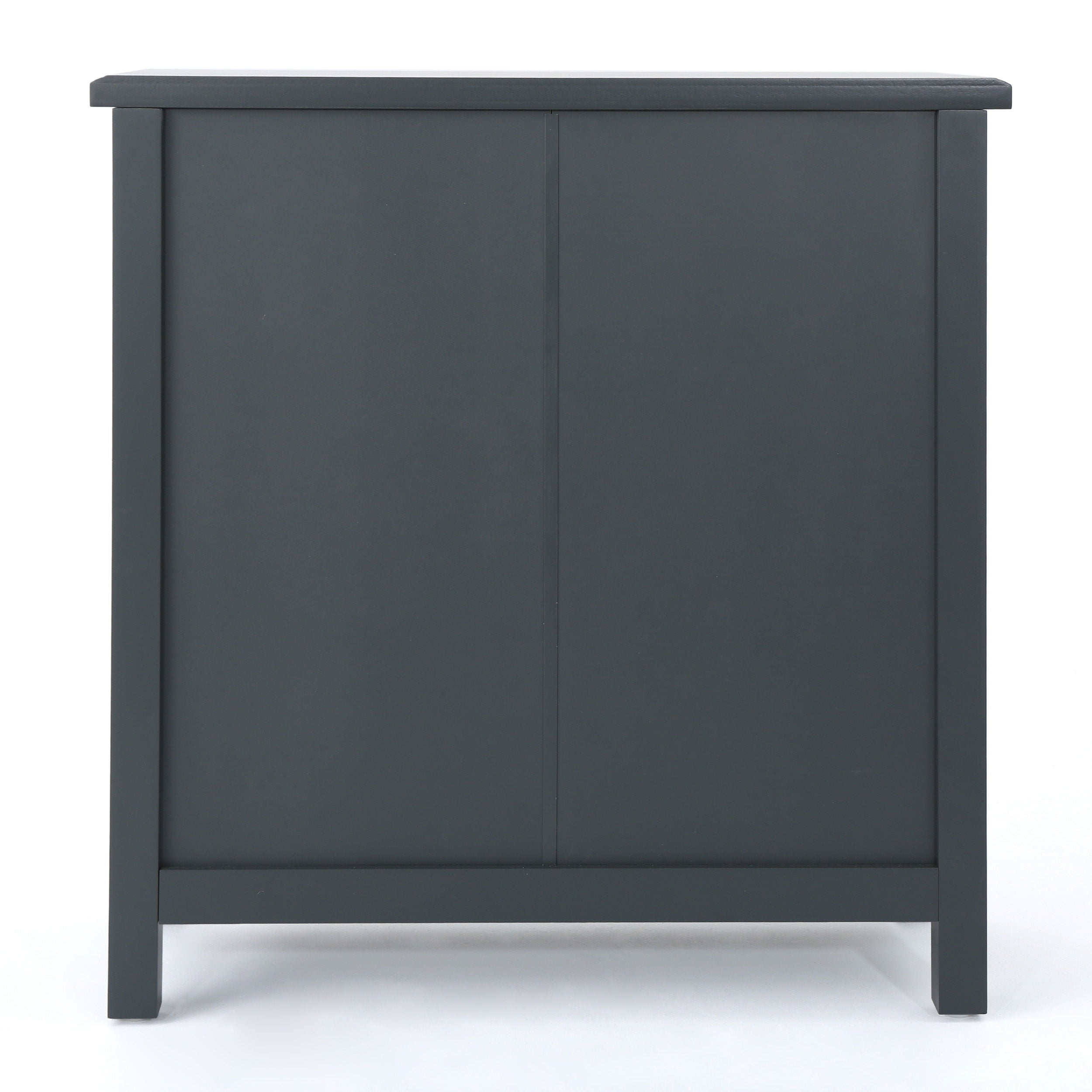 Firwood Mirror Finished Double Door Cabinet - Charcoal Gray