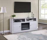 Terra - TV Stand Console With Fireplace - White Walnut