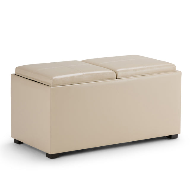Avalon - 5 Piece Storage Ottoman, Contemporary Beige by Simpli-Home | Bel Furniture