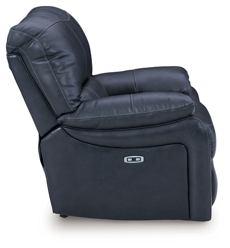 Leesworth - 3 Pc. - Power Reclining Sofa, Power Reclining Loveseat, Power Rocker Recliner - Ocean - view 13