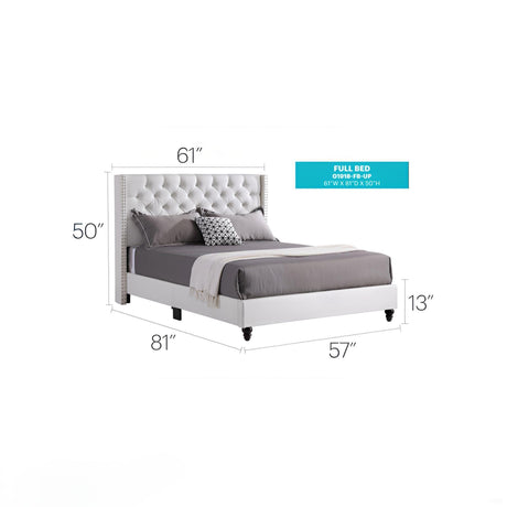 Upholstered Nailhead Trim Chic Bed - view 44