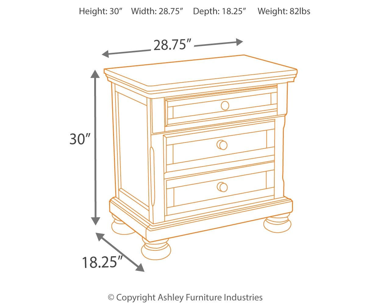 Porter - Dark Brown - Two Drawer Night Stand