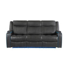Blanca - Power Reclining Sofa With LED Lights And Power Headrest Frame - Charcoal