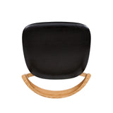 Raven - Stacking Sculpted Oak Dining Chair - Warm Natural Brown / Black by Jennifer Taylor Home | Bel Furniture