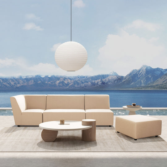 Cleo - Modular Upholstered Deep Seating Patio Corner Chair Axroma Olefin by Jennifer Taylor Home | Bel Furniture