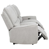 Sylmar - Chenille Upholstered Power Reclining Sofa - Dove Gray