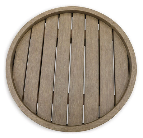 Marina Sun - Beige - Round End Table by Signature Design by Ashley® | Bel Furniture
