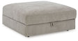 Aslan Court - Pebble - Ottoman With Storage by Benchcraft® | Bel Furniture