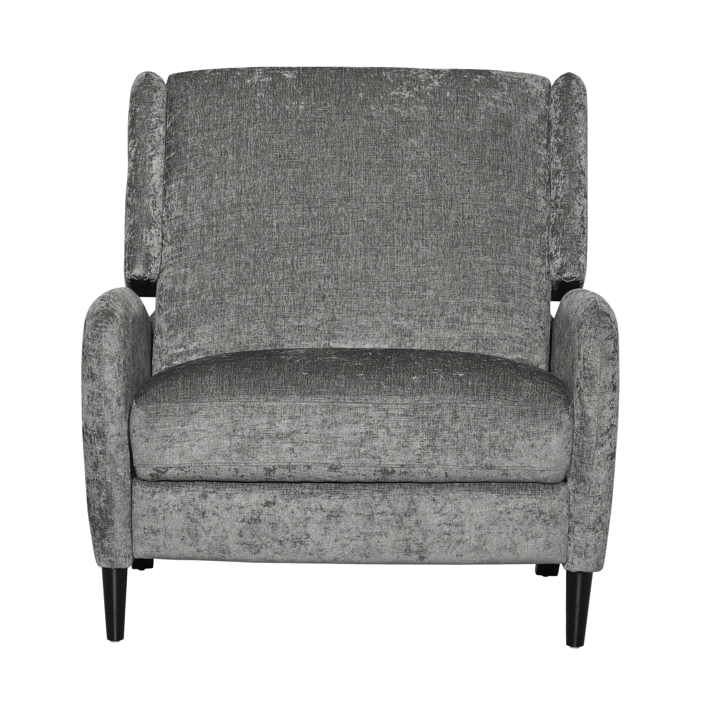 Oversized Textured Fabric Pushback Recliner