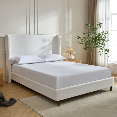 Harper - Tall Headboard Upholstered Bed / High Headboard / Elegant Simplicity / No Box Spring Needed - view 40