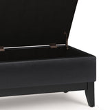 Oregon - Storage Ottoman Bench With Tray - Distressed Black by Simpli-Home | Bel Furniture