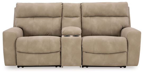Next-Gen Durapella - Reclining Sectional Beige 3 Pc. Power Reclining Sectional Loveseat With Console by Signature Design by Ashley® | Bel Furniture