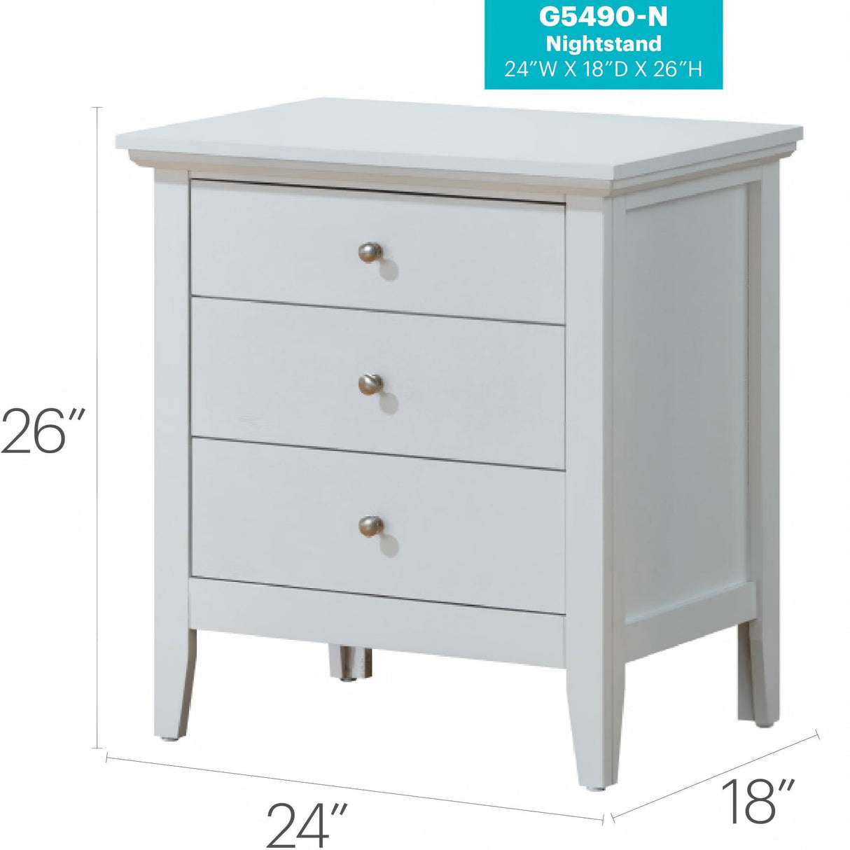 3 Drawer Nightstand & Dove Tailed Drawers