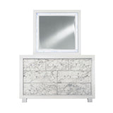 Skye - Marble Mirror - White