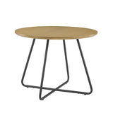 Modern Curved X Base Round Dining Table - English Ash by Walker Edison | Bel Furniture