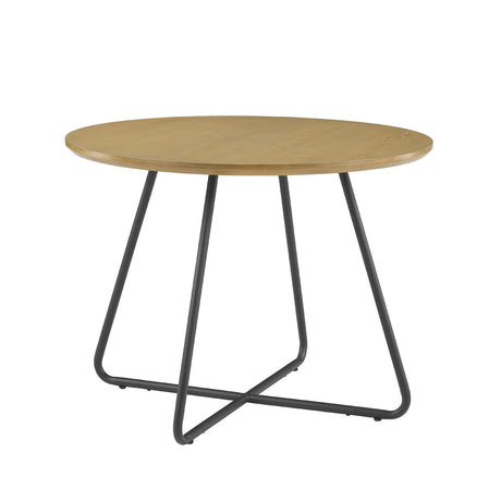Modern Curved X Base Round Dining Table - English Ash by Walker Edison | Bel Furniture