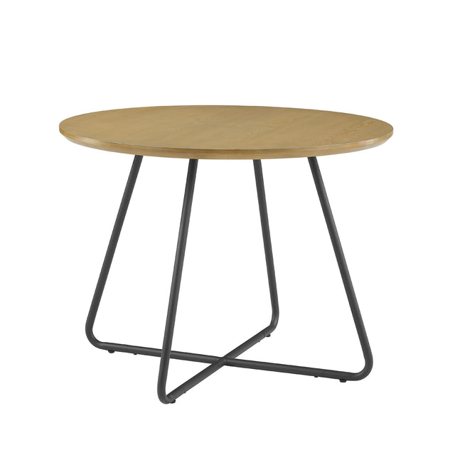 Modern Curved X Base Round Dining Table - English Ash by Walker Edison | Bel Furniture