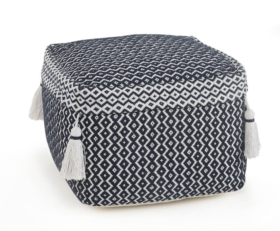 Cotton Ottoman Square - Blue