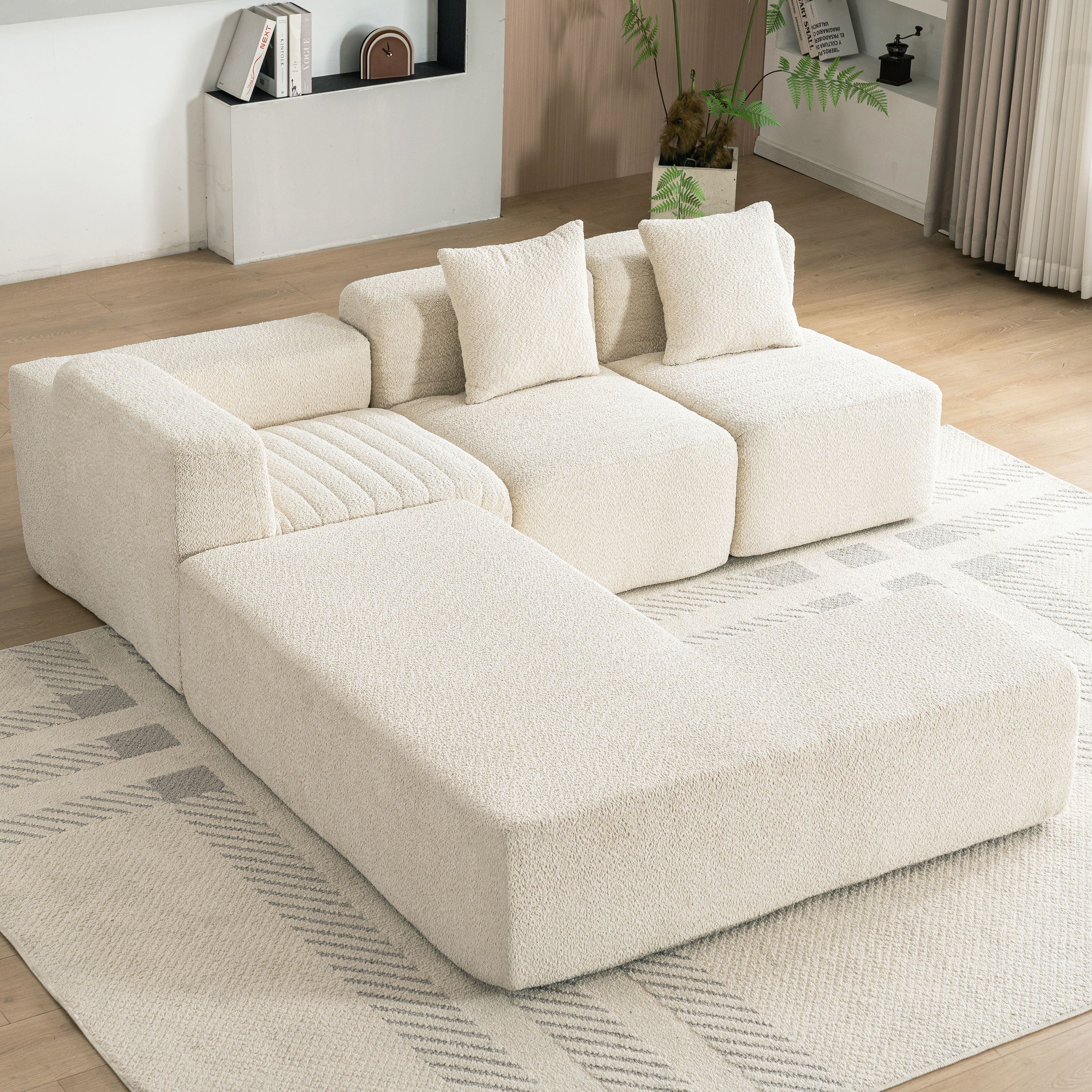 Sectional Sofa Full-Compressed Sofa Couch Free-Combined Sofa For Living Room