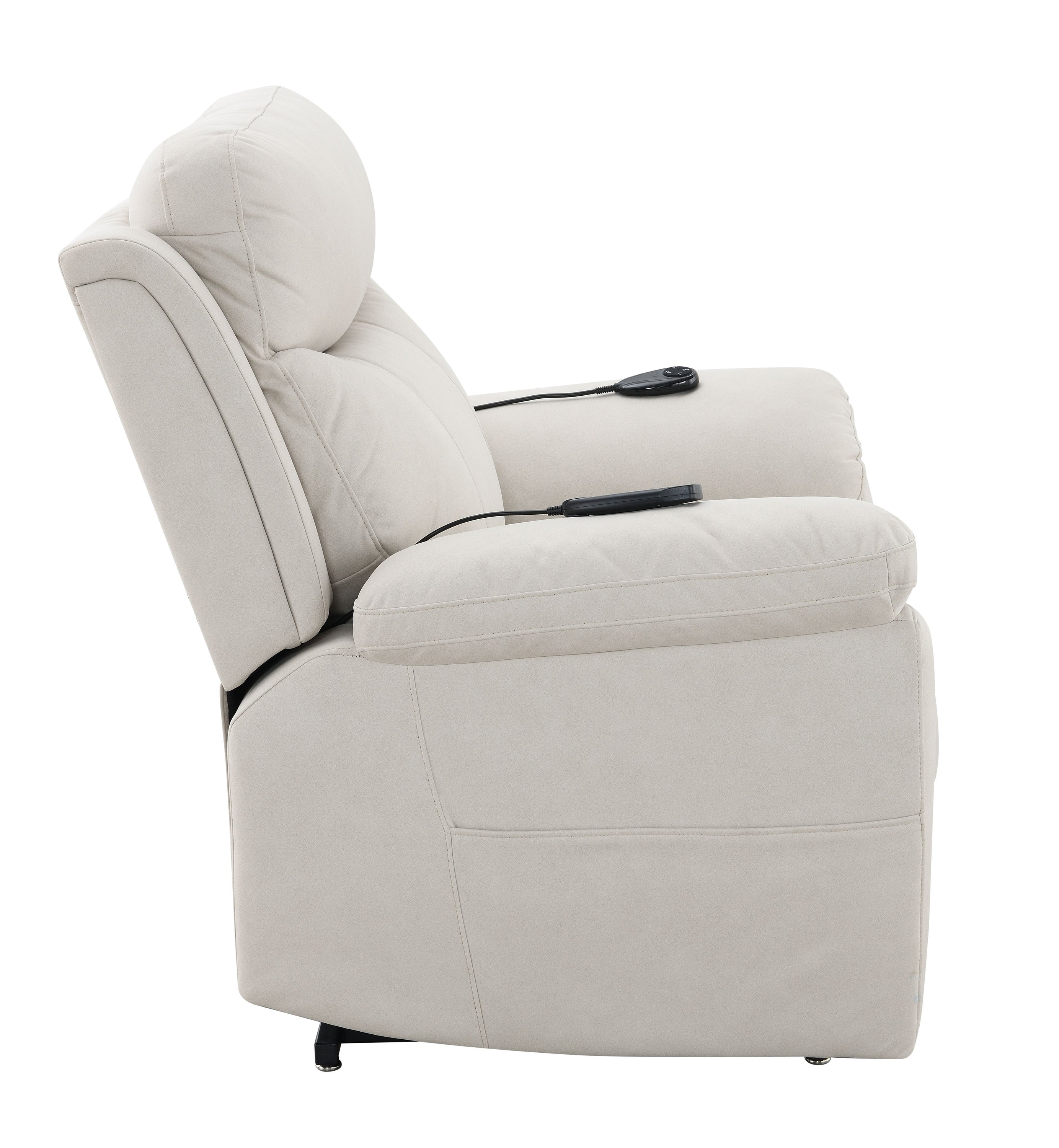 Chriki - Polished Microfiber Power Motion Recliner With Lift Heating Massage Chair