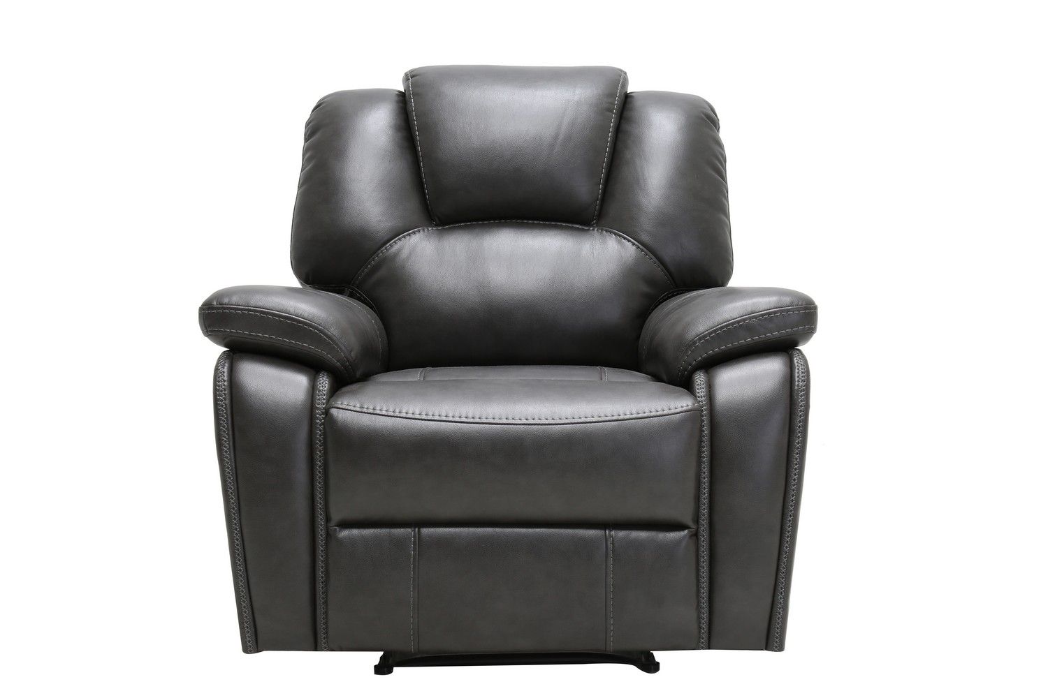 Contemporary Leather Power Reclining Chair - Gray