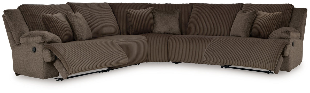 Top Tier - Reclining Sectional Dark Brown 5 Pc. Reclining Sectional by Signature Design by Ashley® | Bel Furniture