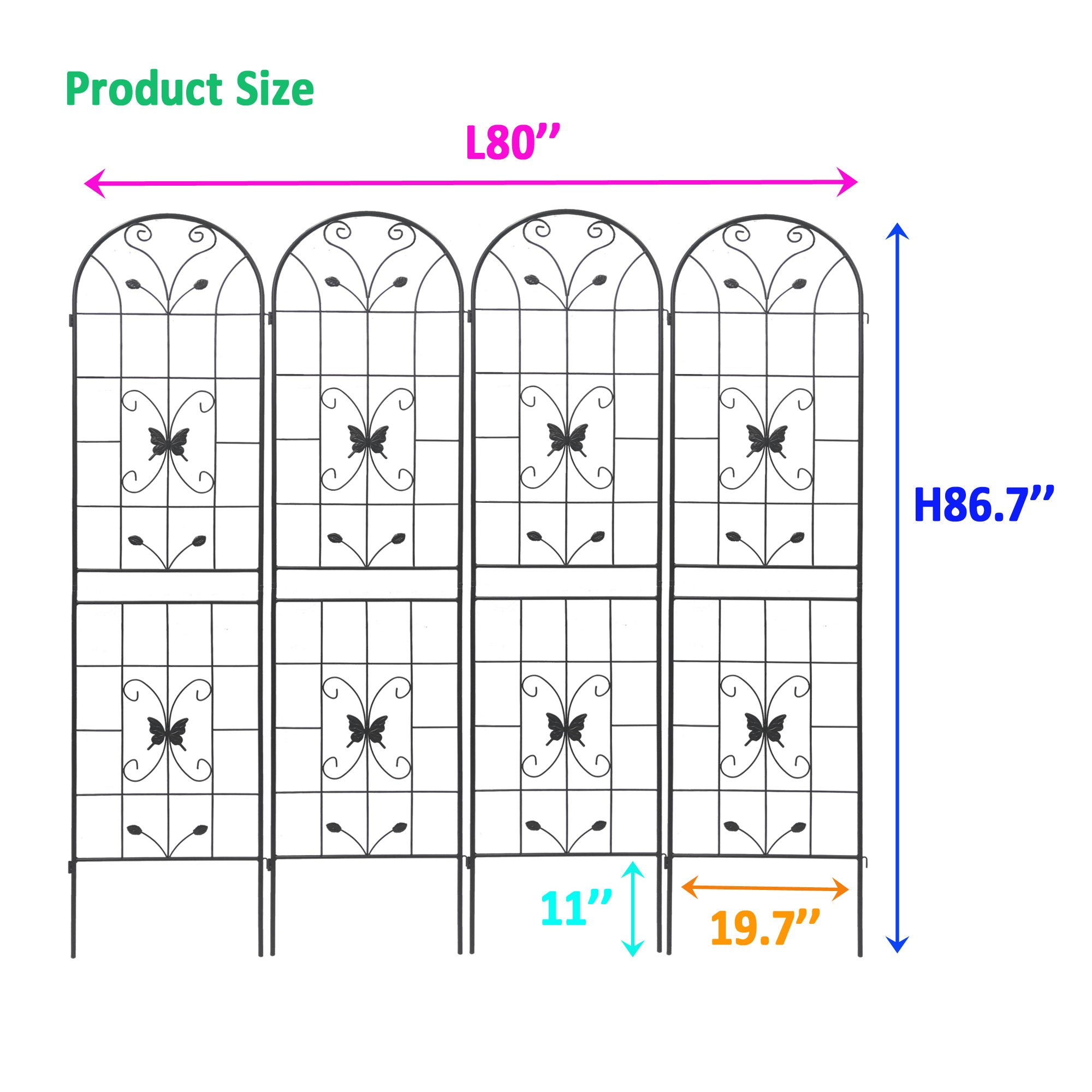 Garden Metal Trellis Rustproof Trellis For Climbing Plants Outdoor Flower Support