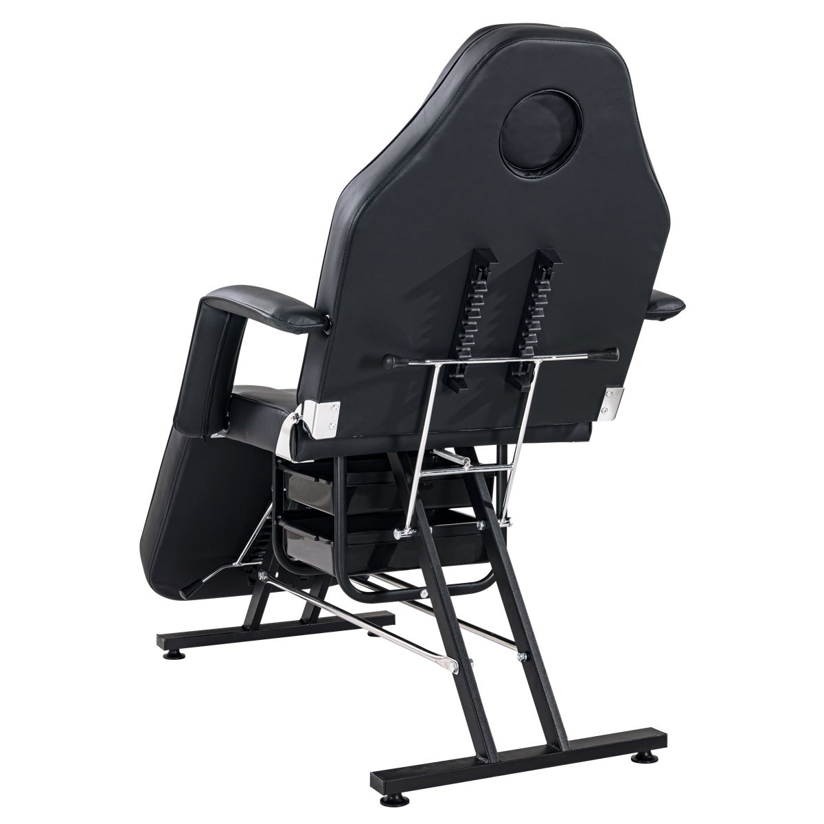 72.8" Massage Salon Tattoo Chair With Two Trays Esthetician Bed With Hydraulic Stool, Multi-Purpose 3-Section Facial Bed Table, Adjustable Beauty Barber Spa Beauty Equipment