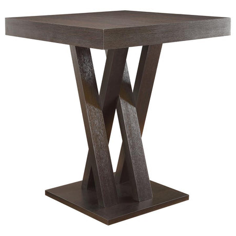 Freda - Square Height Dining Table Dark Brown Bar Tables by CoasterEveryday | Bel Furniture