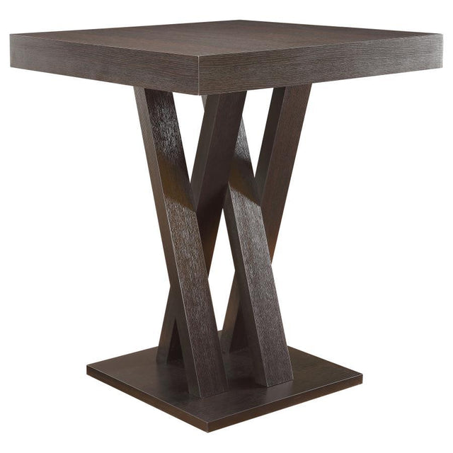 Freda - Square Height Dining Table Dark Brown Bar Tables by CoasterEveryday | Bel Furniture