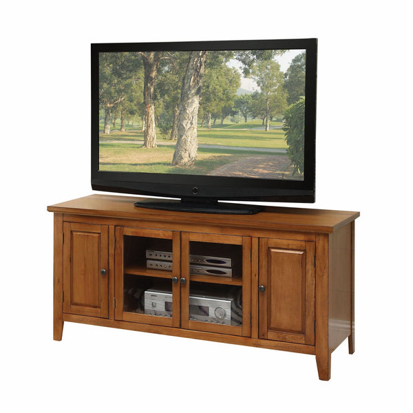 Wood Glass TV Stand For Flat Screen Tvs Up To 60' - Oak