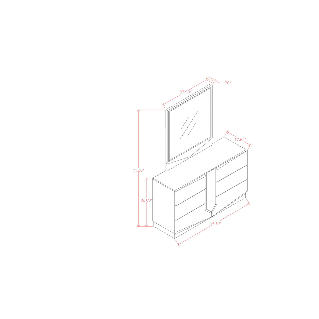 Vios - 5 Piece Bedroom Set With Zebrano Accent Design