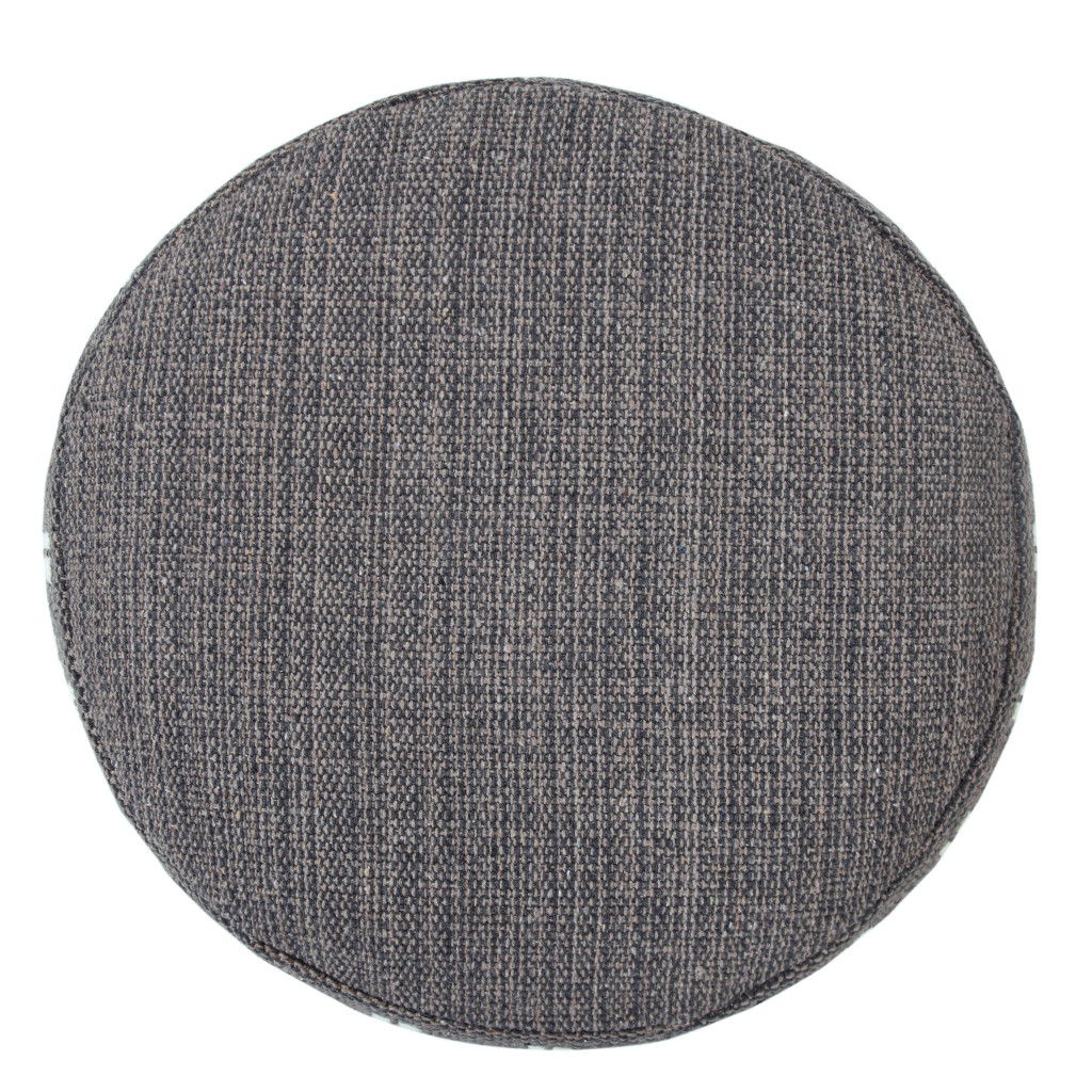 Round Cotton Ottoman - Gray