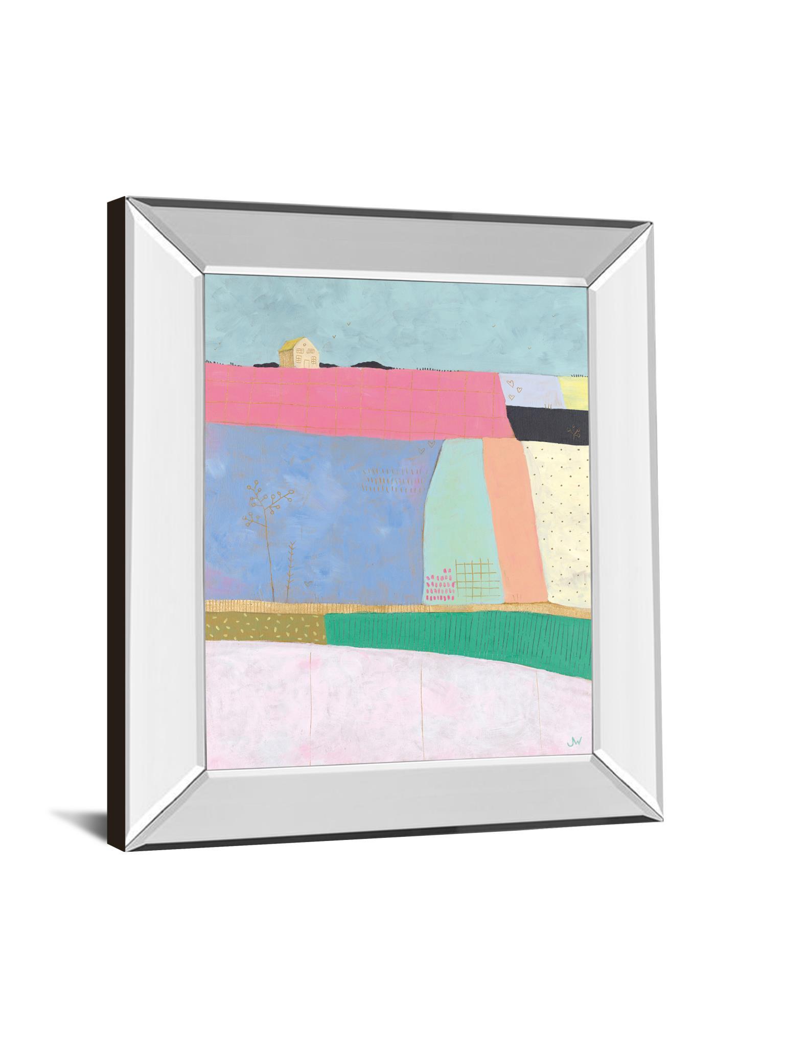 Live Colorfully-Patchwork By Joelle Wehkamp - Mirror Framed Print Wall Art - Blue