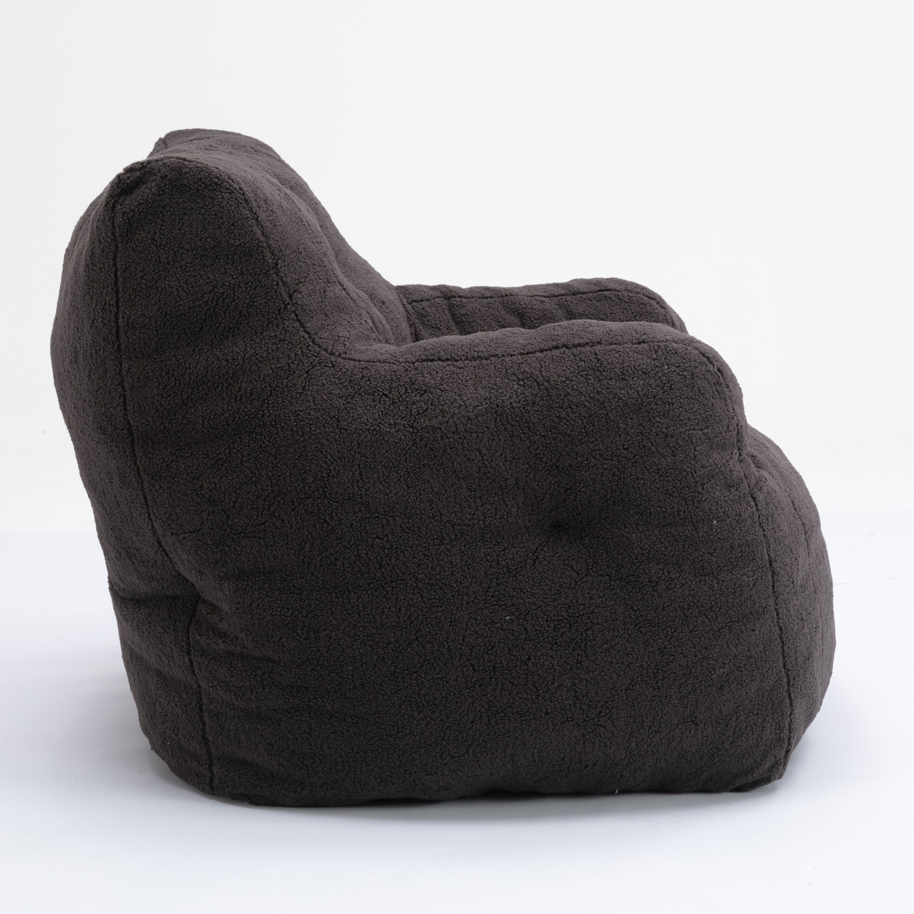 Soft Teddy Fabric Tufted Foam Bean Bag Chair With Teddy Fabric