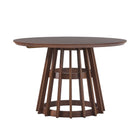 Round Dining Table With Pedestal Base - Brown